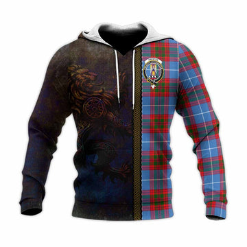 Preston Tartan Family Crest Knitted Hoodie Alba Gu Brath Be Brave Lion Ancient Style Unisex Knitted Pullover Hoodie - Tartan Vibes Clothing