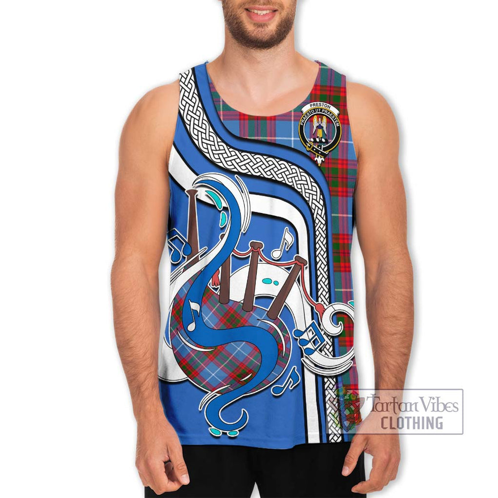 Preston Tartan Men's Tank Top with Epic Bagpipe Style Men - Tartanvibesclothing Shop