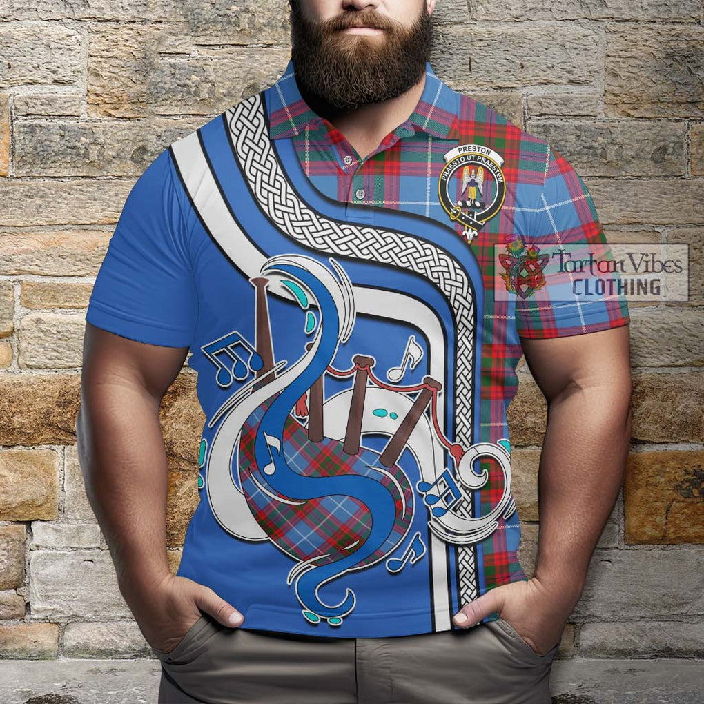 Tartan Vibes Clothing Preston Tartan Polo Shirt with Epic Bagpipe Style