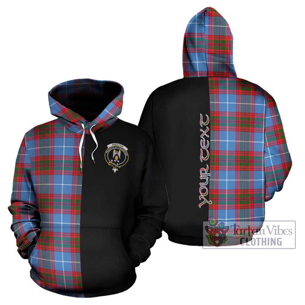 Preston Tartan Hoodie with Family Crest and Half Of Me Style Zip Hoodie - Tartanvibesclothing Shop