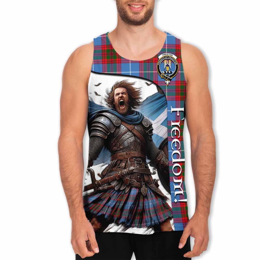 Tartan Vibes Clothing Preston Crest Tartan Men's Tank Top Inspired by the Freedom of Scottish Warrior