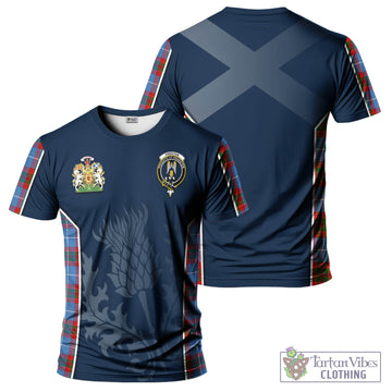 Preston Tartan T-Shirt with Family Crest and Scottish Thistle Vibes Sport Style