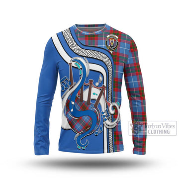 Preston Tartan Long Sleeve T-Shirt with Epic Bagpipe Style