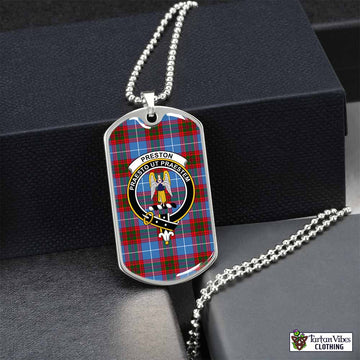 Preston Tartan Dog Tag Necklace with Family Crest