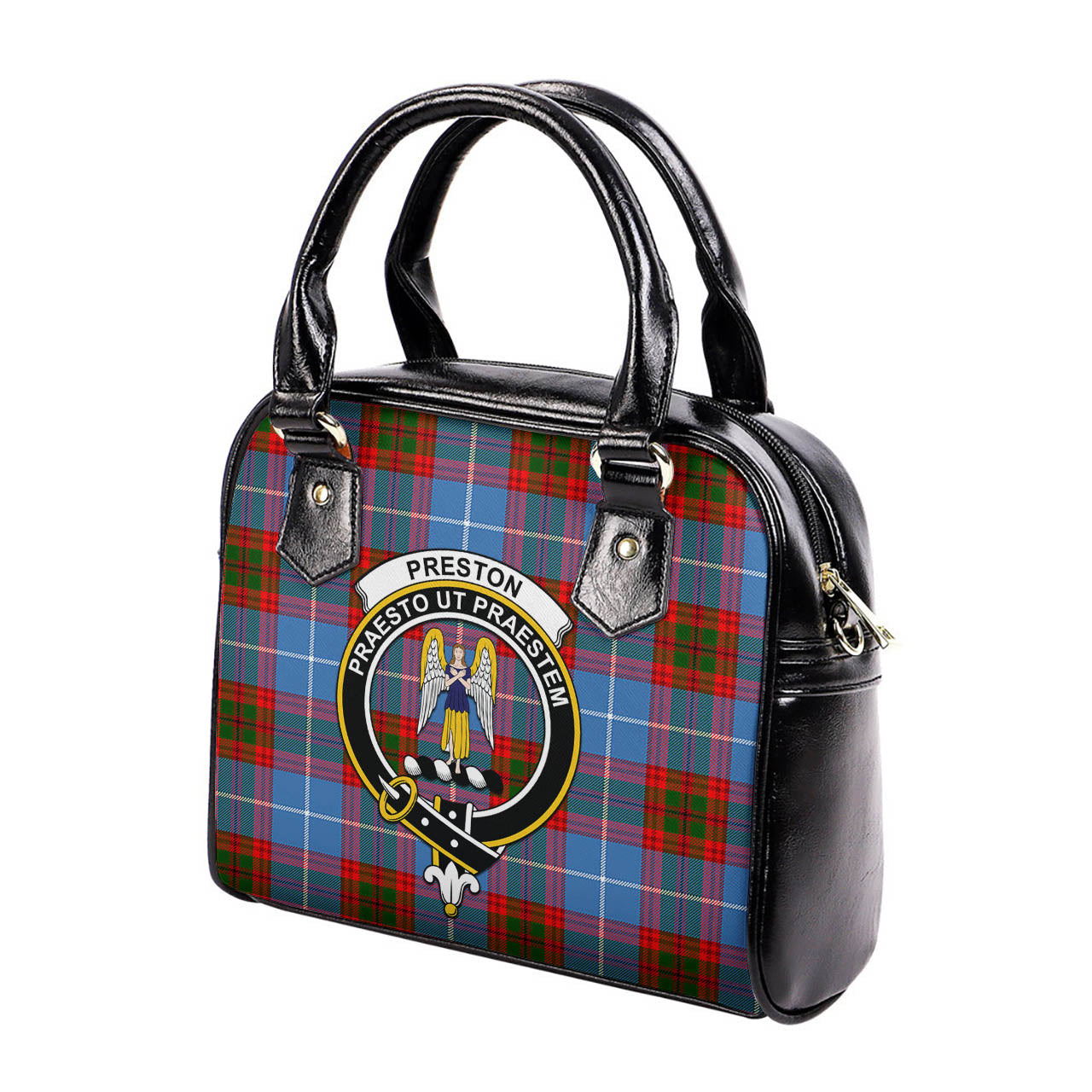 Preston Tartan Shoulder Handbags with Family Crest - Tartanvibesclothing