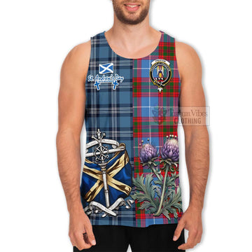 Preston Tartan Men's Tank Top Happy St. Andrew's Day Half Tartan Style