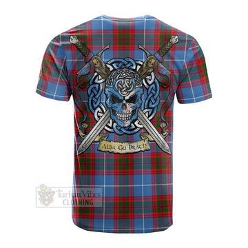 Preston Tartan Cotton T-shirt with Family Crest Celtic Skull Style Men's Shirt - Tartan Vibes Clothing