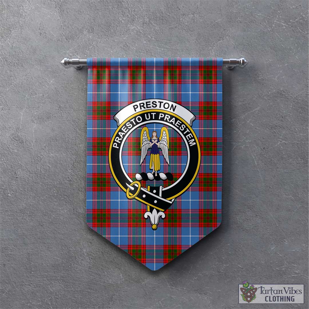 Tartan Vibes Clothing Preston Tartan Gonfalon, Tartan Banner with Family Crest