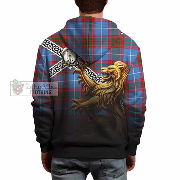 Preston Crest Tartan Hoodie with Golden Lion Emblem Celtic Style - Tartan Vibes Clothing