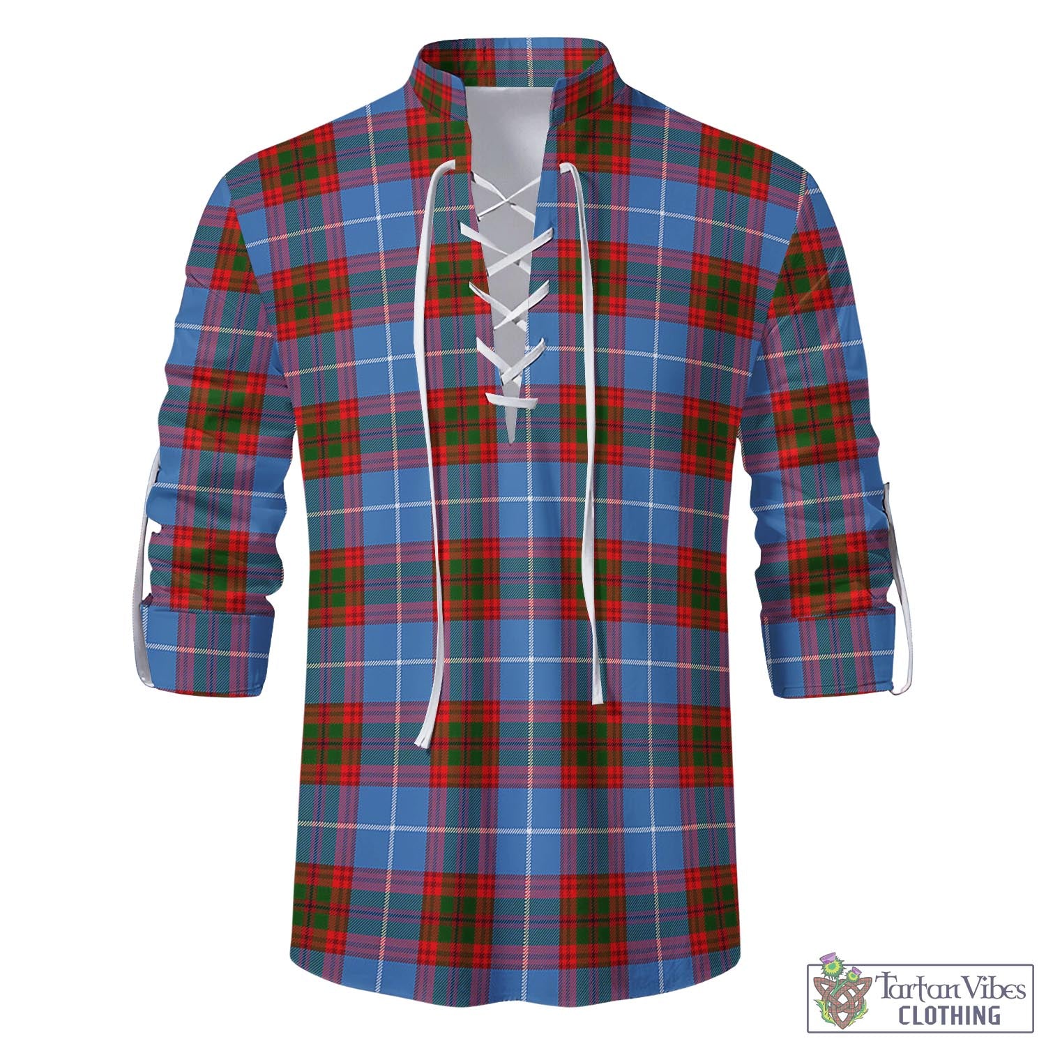 Tartan Vibes Clothing Preston Tartan Men's Scottish Traditional Jacobite Ghillie Kilt Shirt