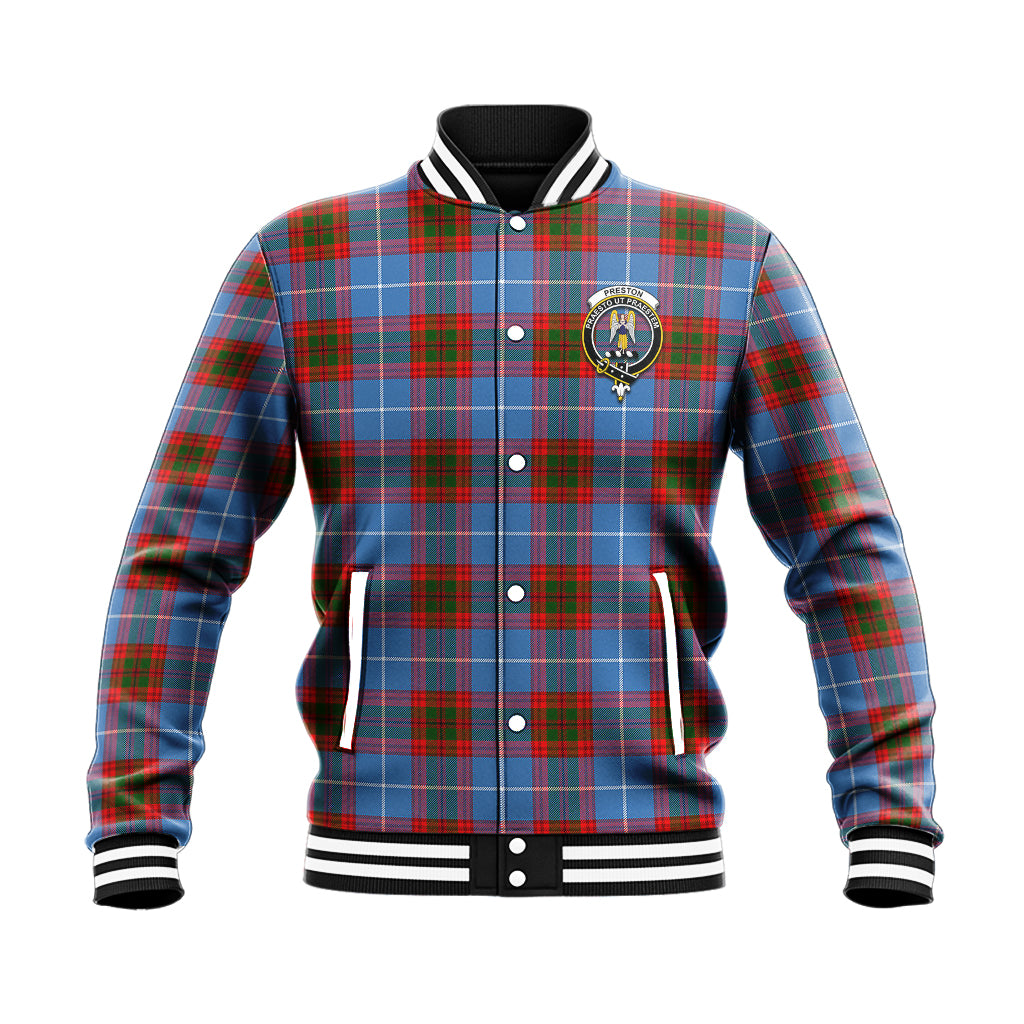 Preston Tartan Baseball Jacket with Family Crest - Tartan Vibes Clothing