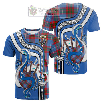 Preston Tartan Cotton T-shirt with Epic Bagpipe Style