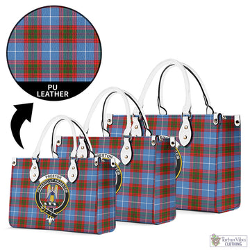 Preston Tartan Luxury Leather Handbags with Family Crest