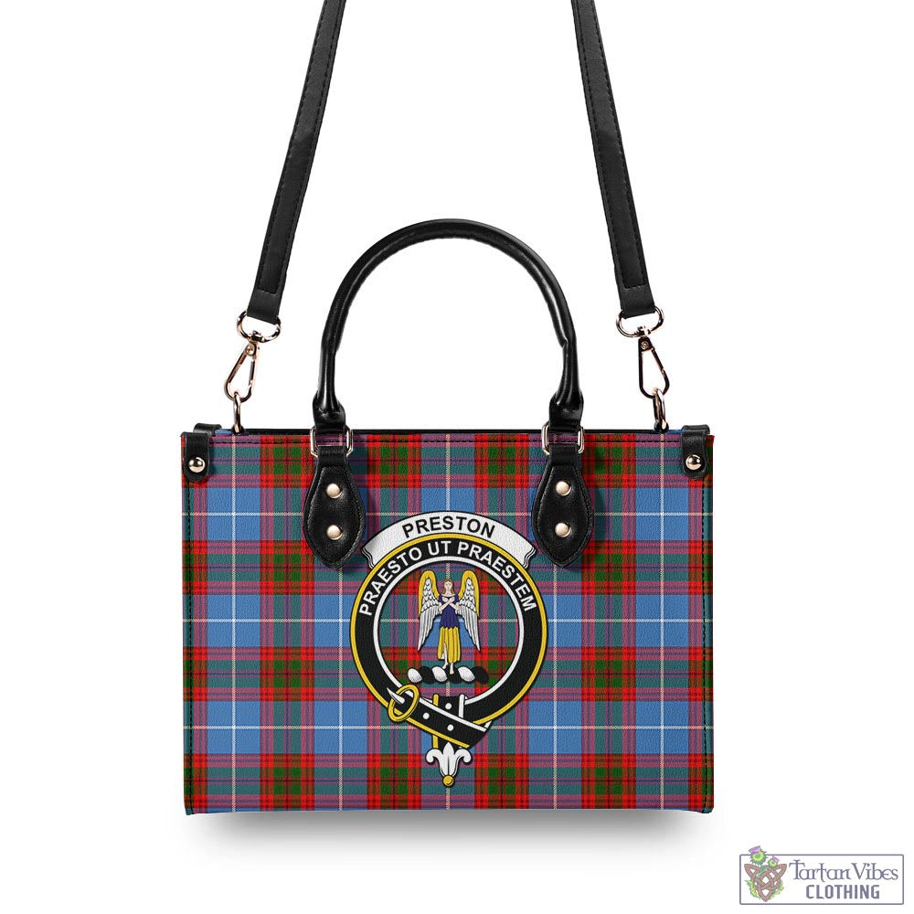 Tartan Vibes Clothing Preston Tartan Luxury Leather Handbags with Family Crest