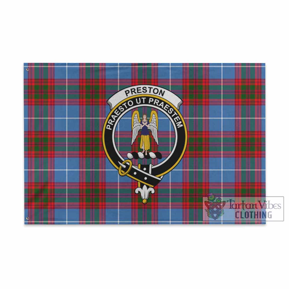 Tartan Vibes Clothing Preston Tartan House Flag with Family Crest