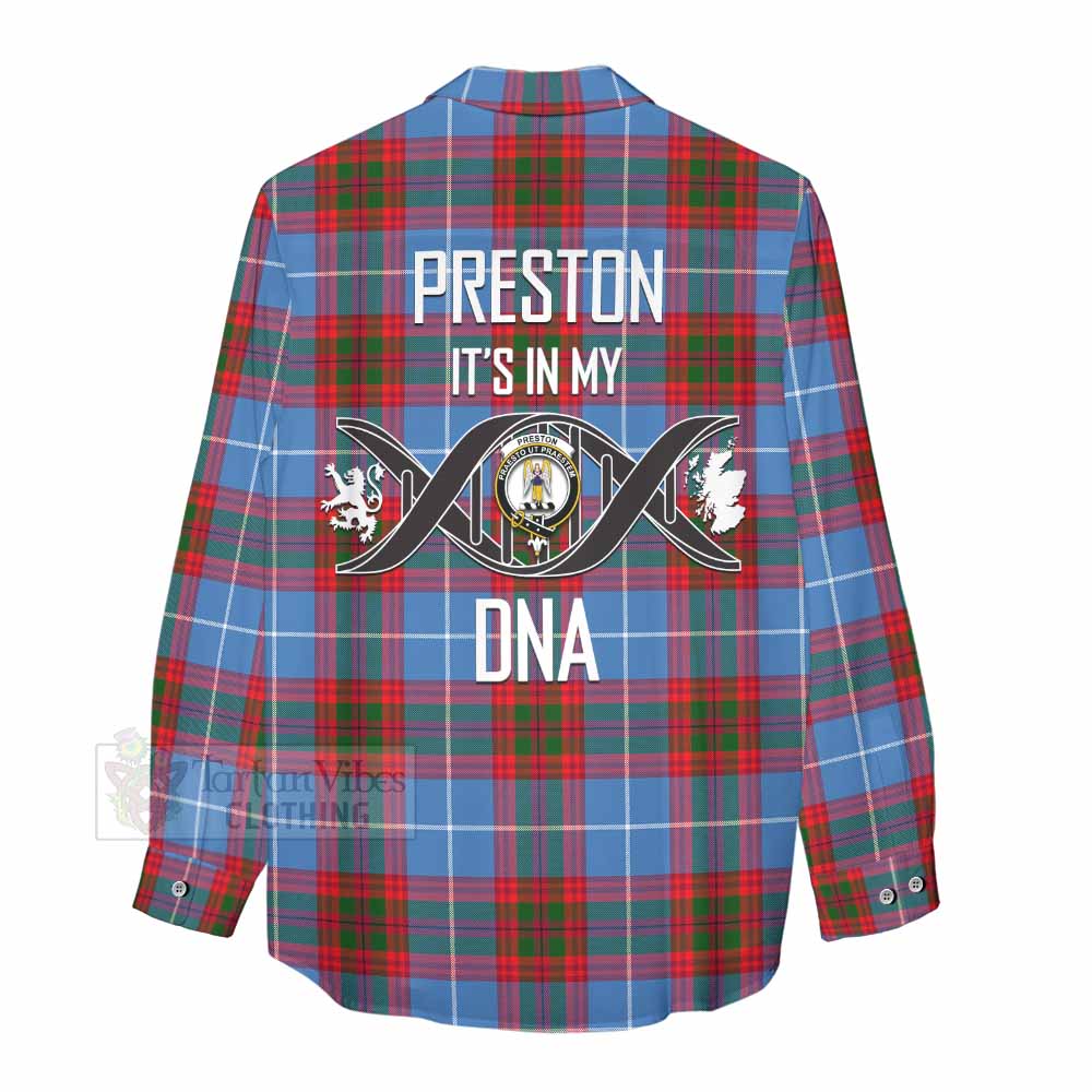 Tartan Vibes Clothing Preston Tartan Women's Casual Shirt with Family Crest DNA In Me Style