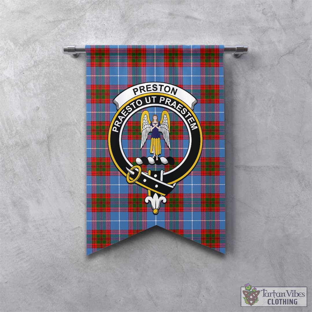 Tartan Vibes Clothing Preston Tartan Gonfalon, Tartan Banner with Family Crest