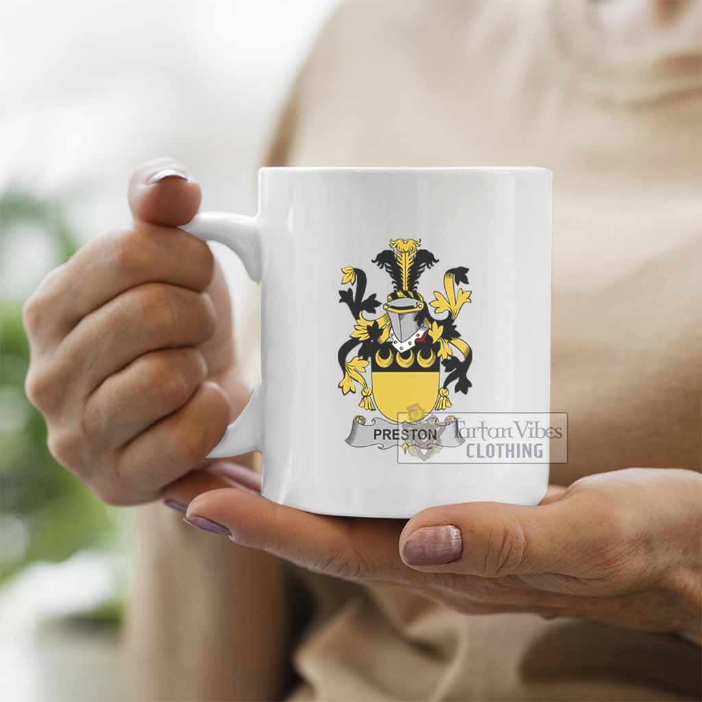 Tartan Vibes Clothing Preston Irish Clan Coat of Arms Ceramic Mug