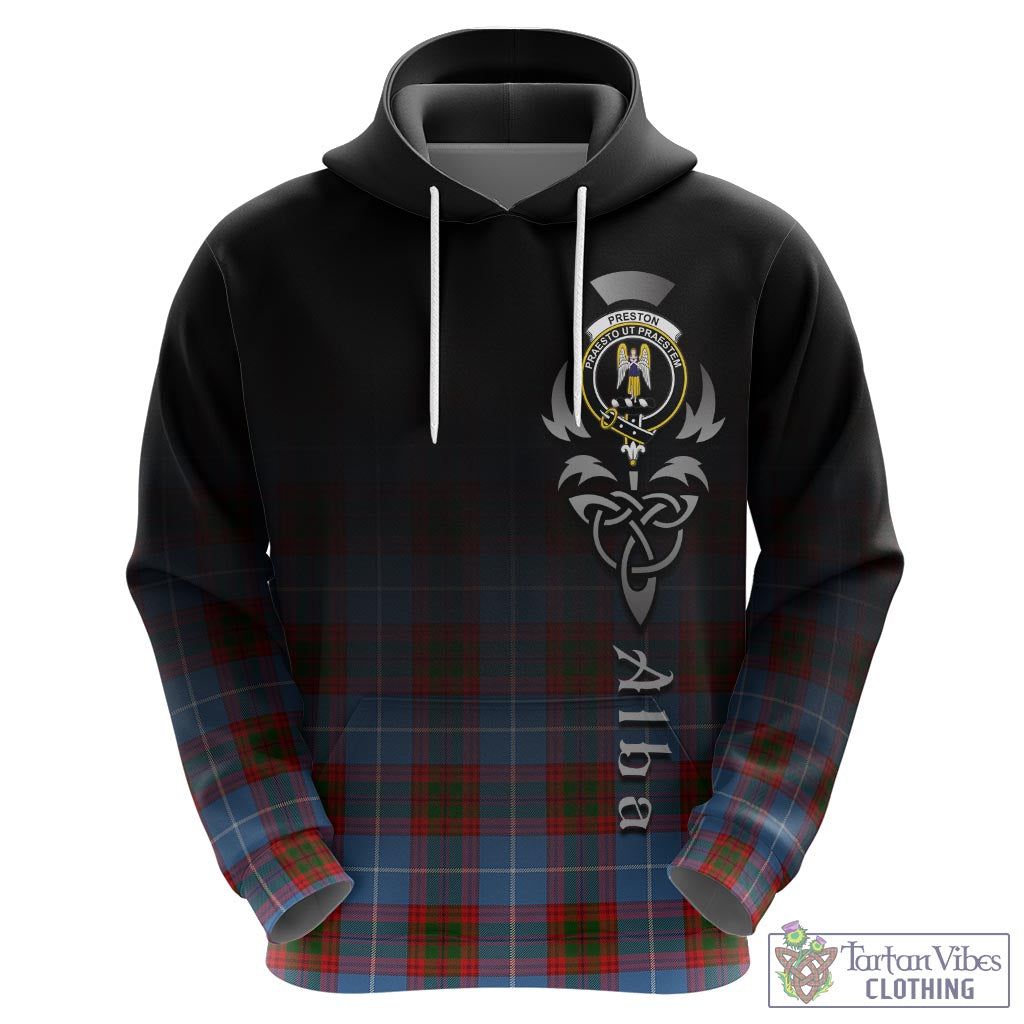 Tartan Vibes Clothing Preston Tartan Hoodie Featuring Alba Gu Brath Family Crest Celtic Inspired