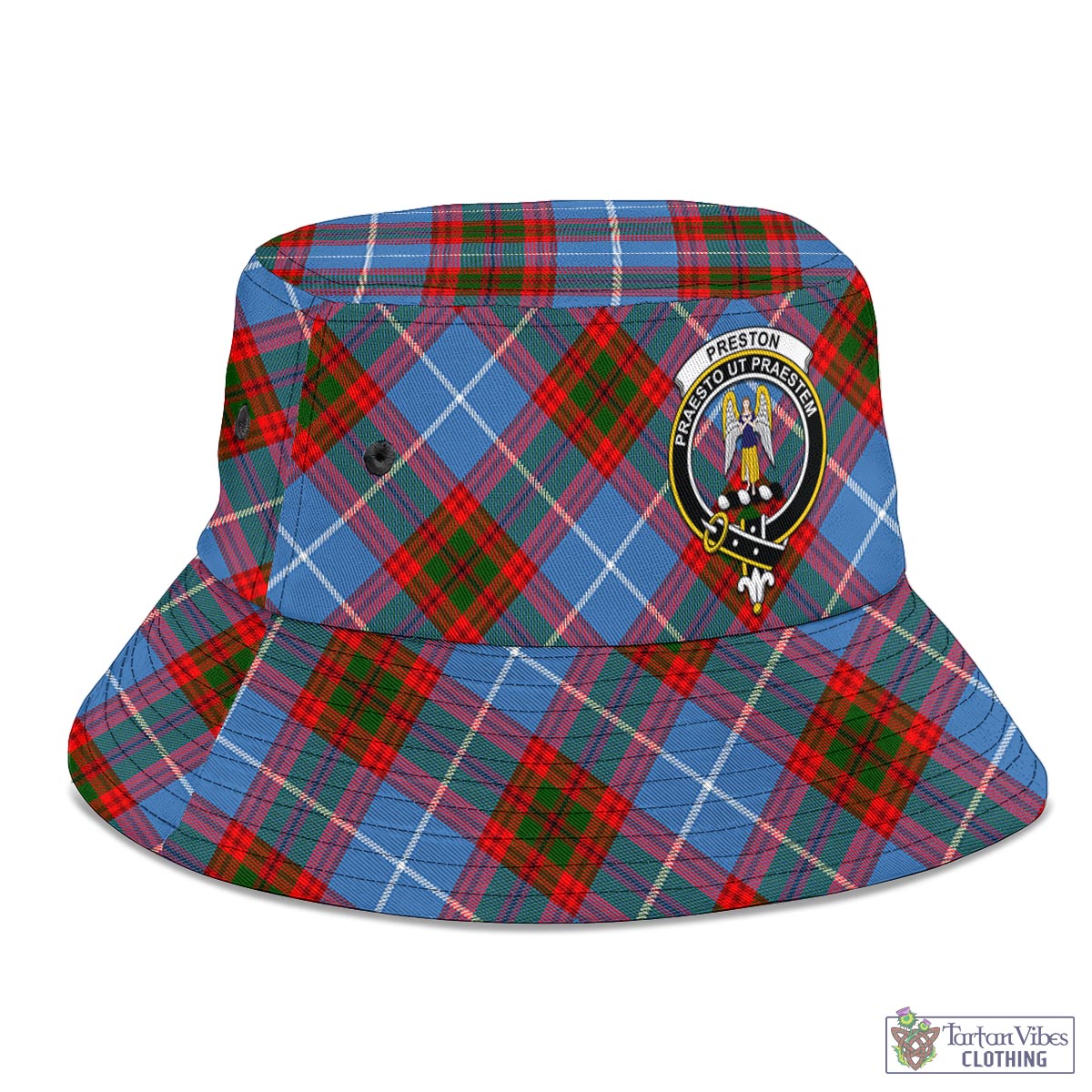 Tartan Vibes Clothing Preston Tartan Bucket Hat with Family Crest