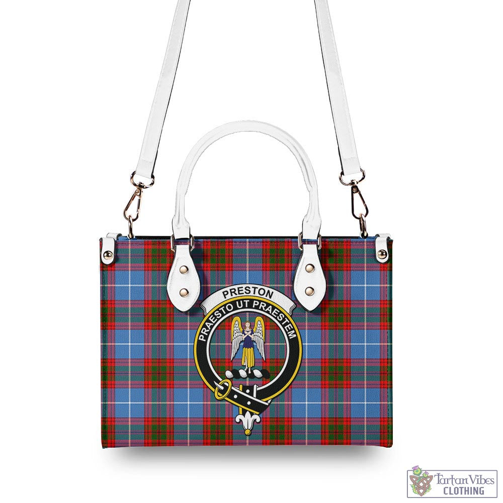 Tartan Vibes Clothing Preston Tartan Luxury Leather Handbags with Family Crest