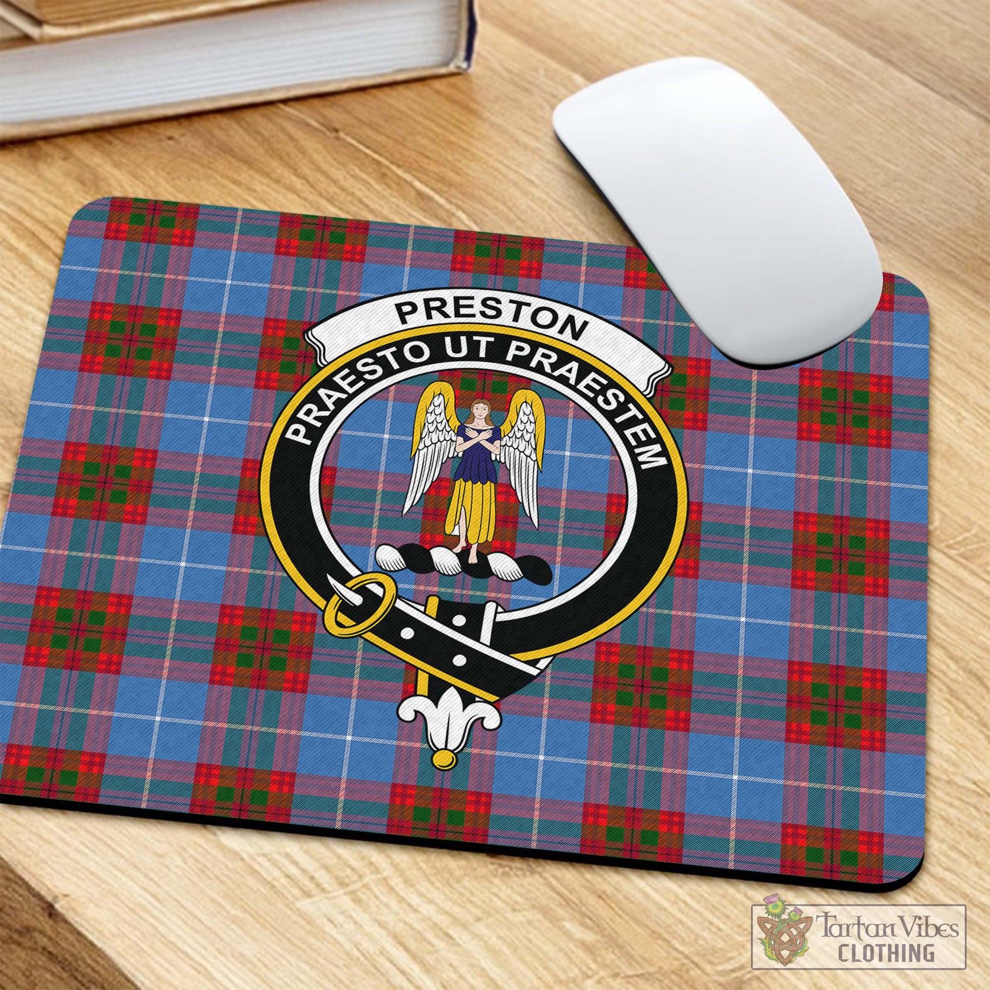 Tartan Vibes Clothing Preston Tartan Mouse Pad with Family Crest