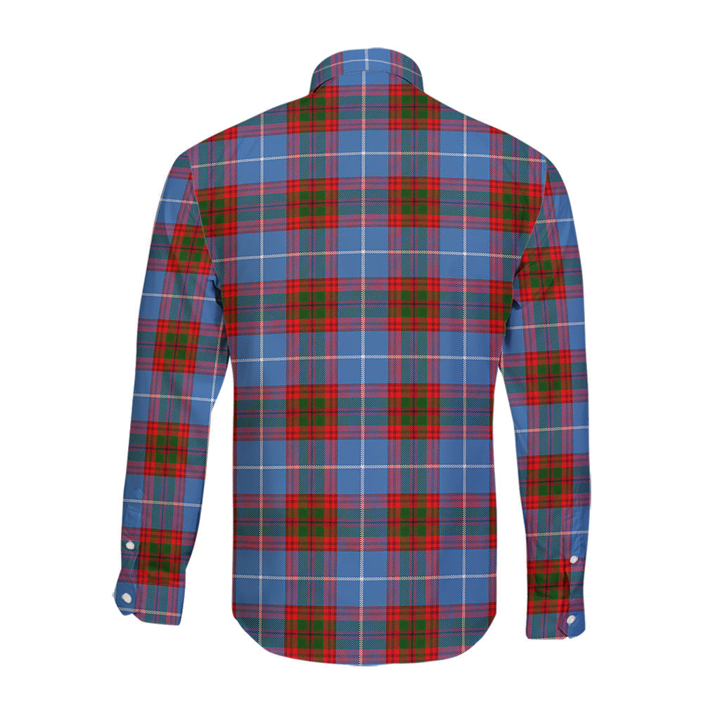 Preston Tartan Long Sleeve Button Up Shirt with Family Crest - Tartan Vibes Clothing