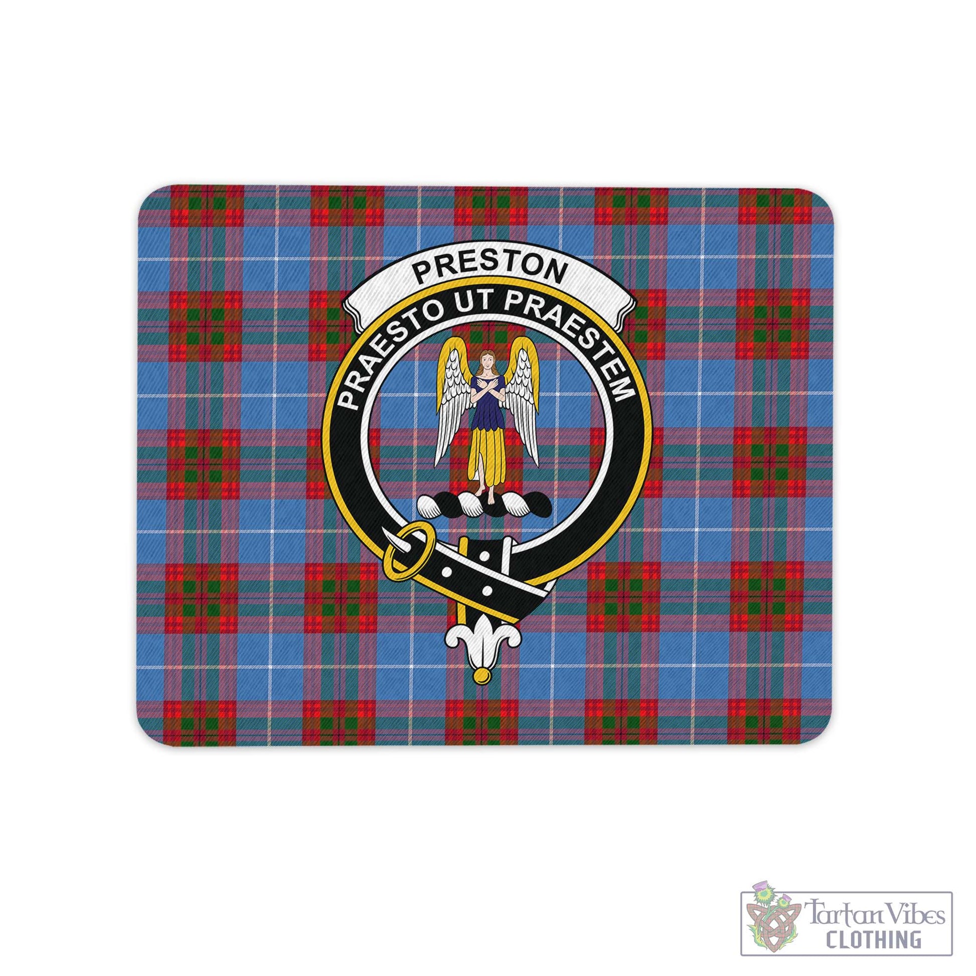 Tartan Vibes Clothing Preston Tartan Mouse Pad with Family Crest