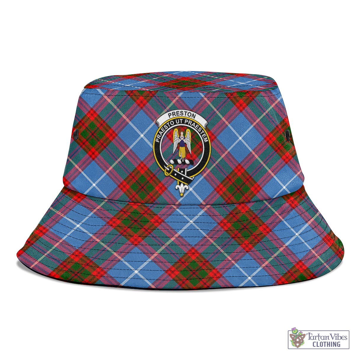 Tartan Vibes Clothing Preston Tartan Bucket Hat with Family Crest