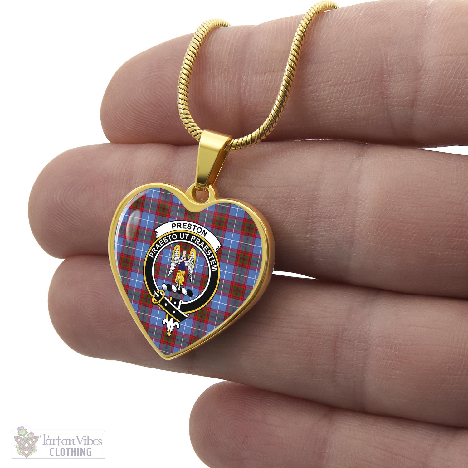 Tartan Vibes Clothing Preston Tartan Heart Necklace with Family Crest