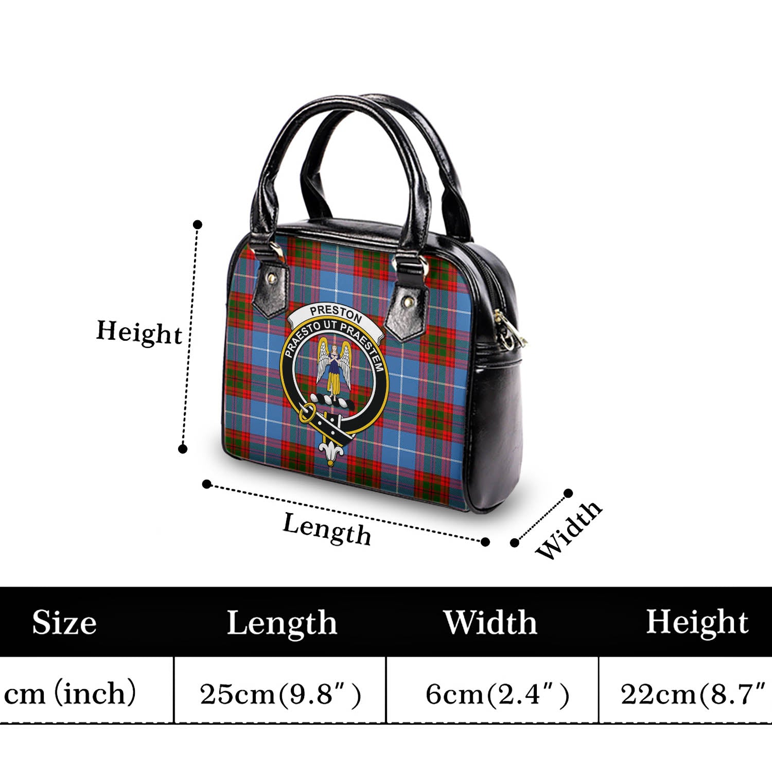 Preston Tartan Shoulder Handbags with Family Crest - Tartanvibesclothing