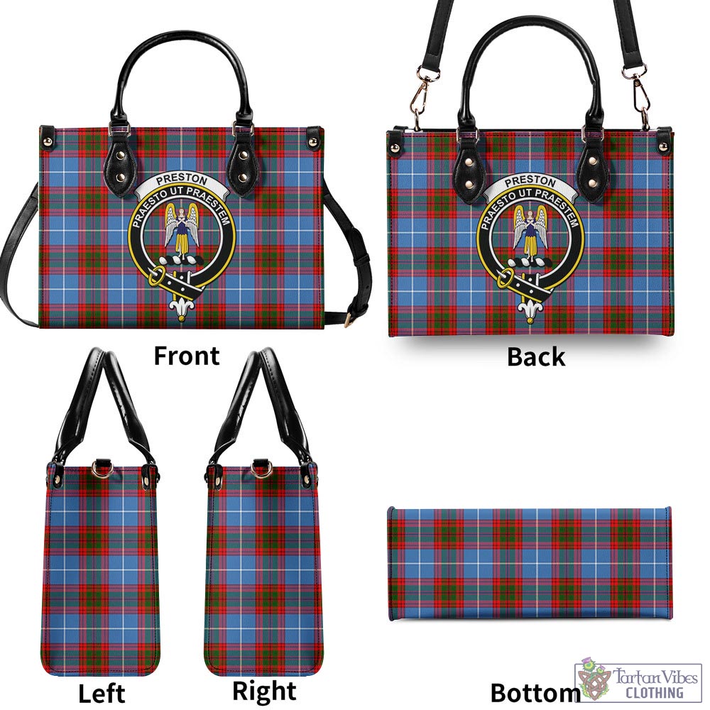 Tartan Vibes Clothing Preston Tartan Luxury Leather Handbags with Family Crest