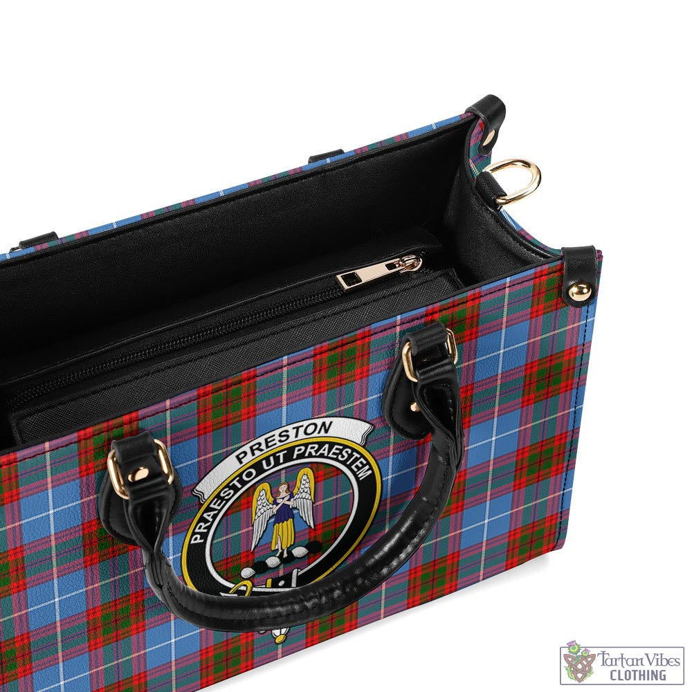 Tartan Vibes Clothing Preston Tartan Luxury Leather Handbags with Family Crest