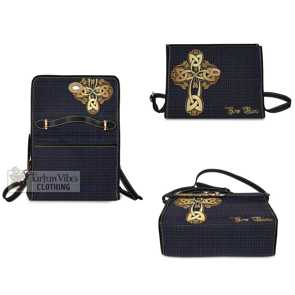 Pride (Wales) Tartan Waterproof Canvas Bag Golden Thistle Celtic Cross Style - Tartan Vibes Clothing