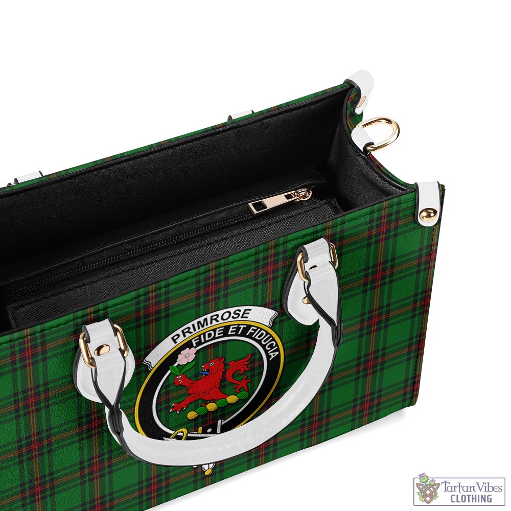 Tartan Vibes Clothing Primrose Tartan Luxury Leather Handbags with Family Crest