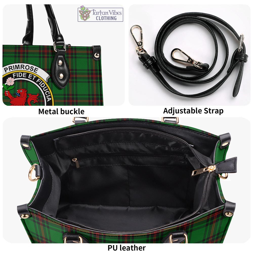 Tartan Vibes Clothing Primrose Tartan Luxury Leather Handbags with Family Crest