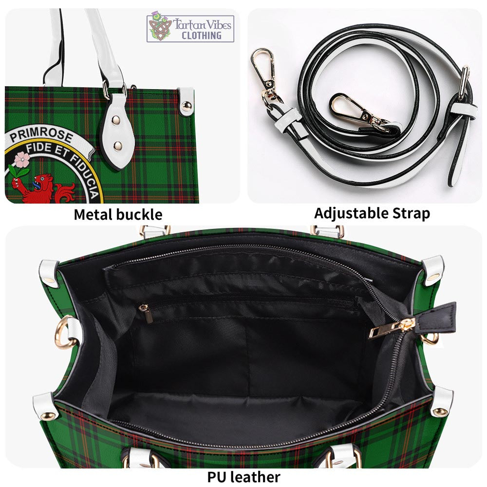 Tartan Vibes Clothing Primrose Tartan Luxury Leather Handbags with Family Crest