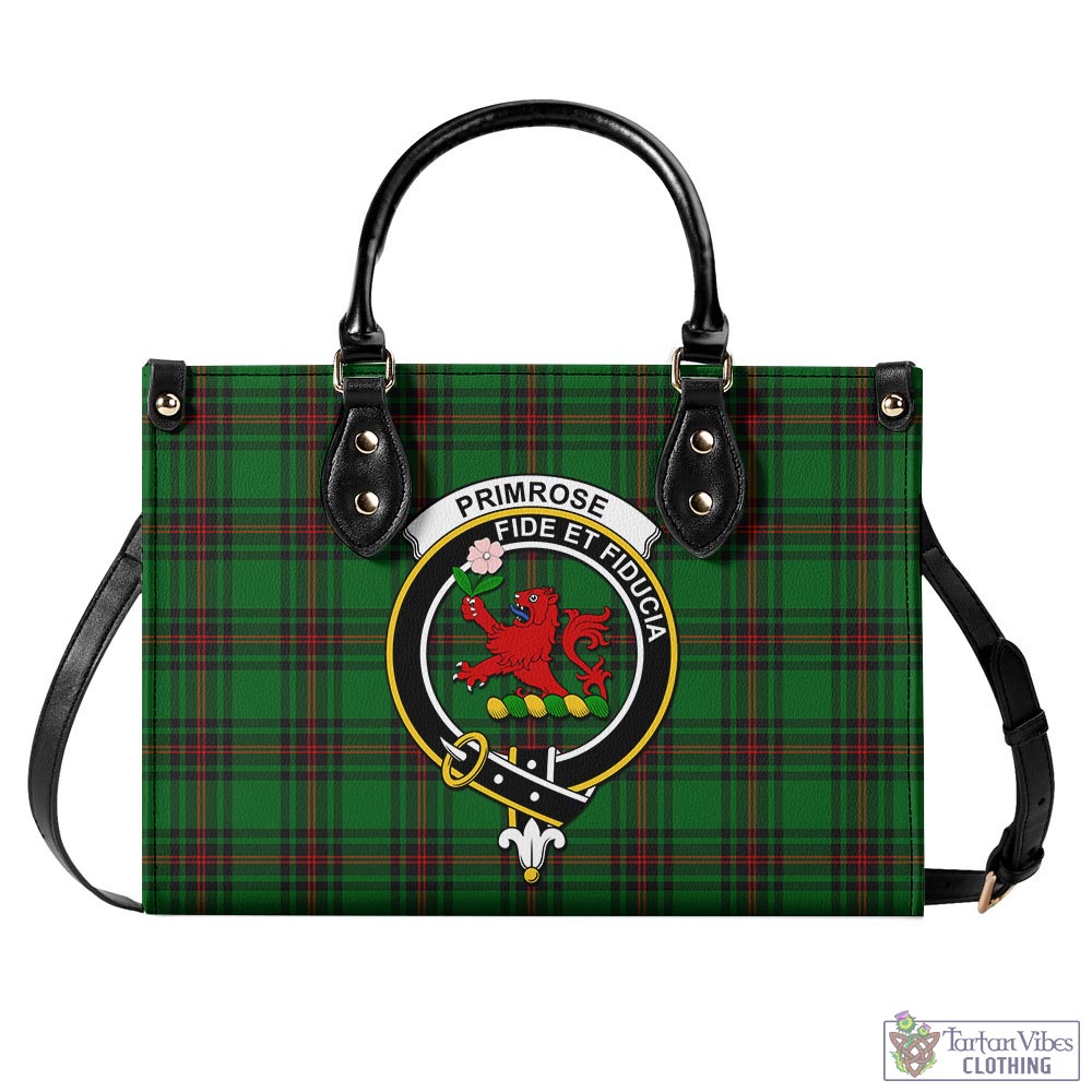 Tartan Vibes Clothing Primrose Tartan Luxury Leather Handbags with Family Crest