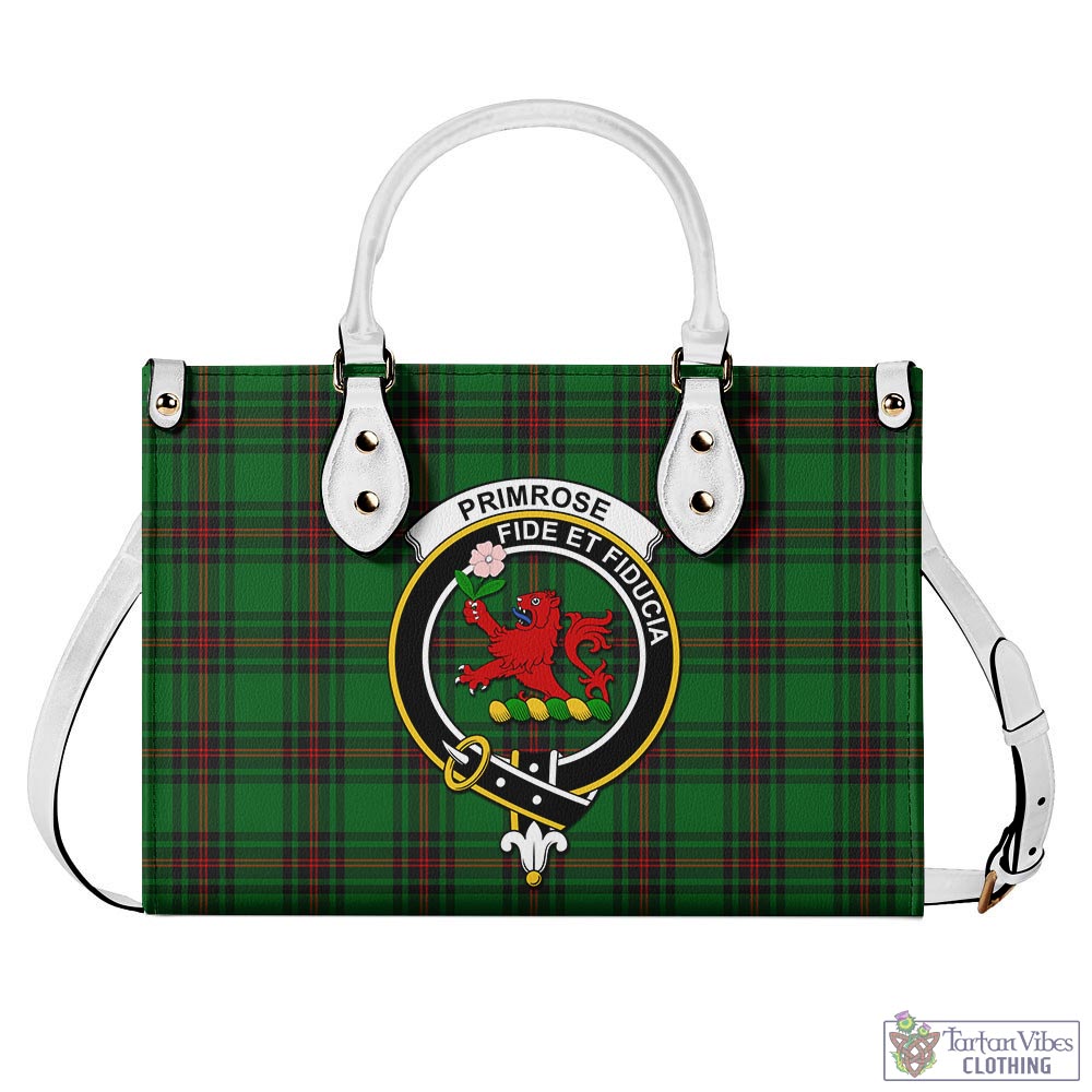 Tartan Vibes Clothing Primrose Tartan Luxury Leather Handbags with Family Crest