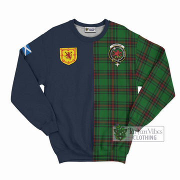 Primrose Tartan Sweatshirt Alba with Scottish Lion Royal Arm Half Style