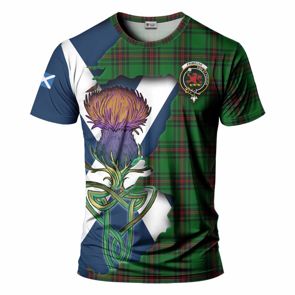 Primrose Tartan Family Crest T-Shirt Scottish Thistle Celtic Inspired Kid's Shirt - Tartan Vibes Clothing