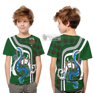 Primrose Tartan Kid T-Shirt with Epic Bagpipe Style