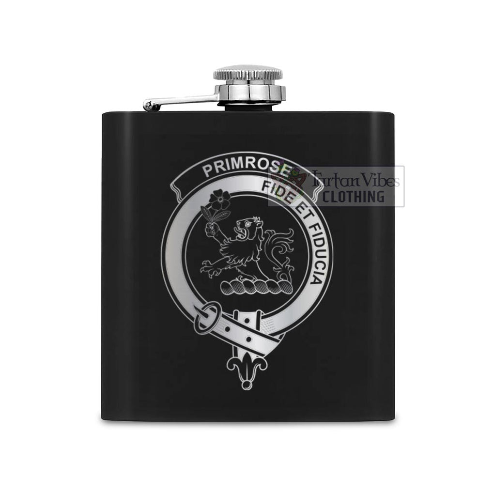 Tartan Vibes Clothing Primrose Crest Hip Flask Set 7oz Black Stainless Steel with A Gift Box