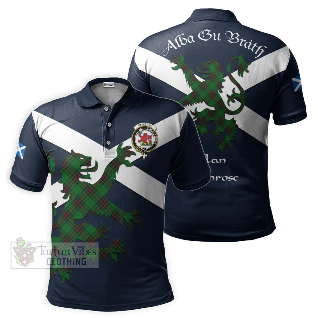 Tartan Vibes Clothing Primrose Tartan Lion Rampant Polo Shirt – Proudly Display Your Heritage with Alba Gu Brath and Clan Name