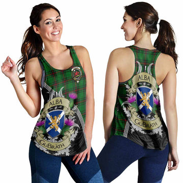 Primrose Tartan Family Crest Women's Racerback Tanks Lion Rampant Royal Thistle Shield Celtic Inspired