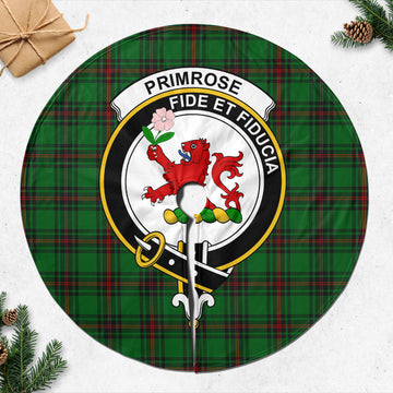 Primrose Tartan Christmas Tree Skirt with Family Crest