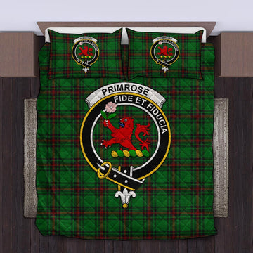 Primrose Tartan Quilt Bed Set with Family Crest