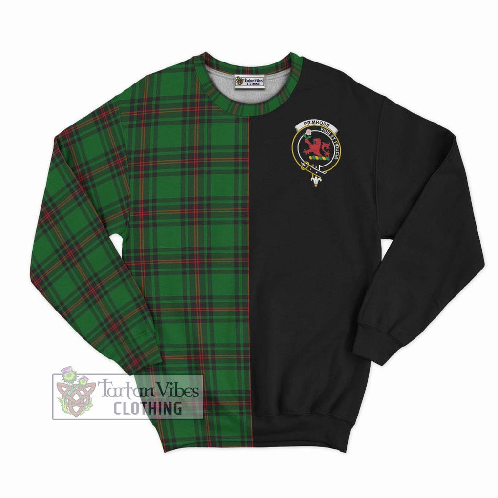 Primrose Tartan Sweatshirt with Family Crest and Half Of Me Style - Tartanvibesclothing Shop