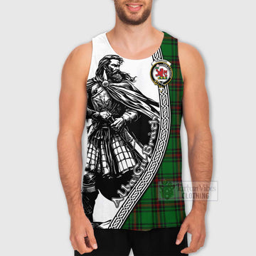 Primrose Tartan Clan Crest Men's Tank Top with Highlander Warrior Celtic Style