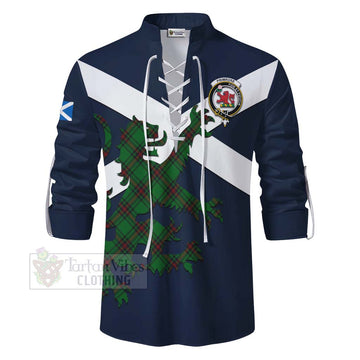 Primrose Tartan Lion Rampant Ghillie Kilt Shirt Proudly Display Your Heritage with Alba Gu Brath and Clan Name